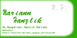 mariann hanzlik business card